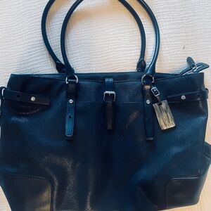 Tumi Black Leather Travel Bag